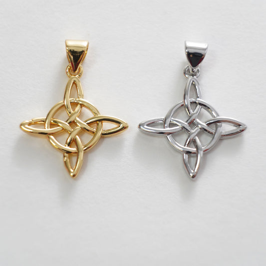Gold Celtic Knot Charms,18K Gold Filled Celtic Knot Pendant,Celtic Knot Charm Bracelet Necklace for DIY Jewelry Making Supply