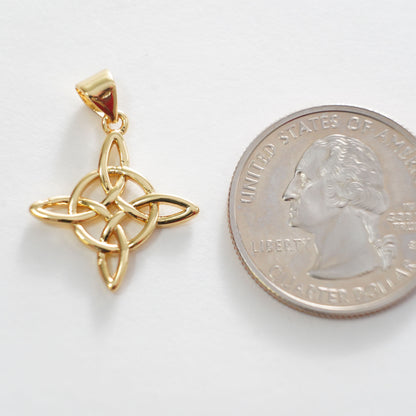 Gold Celtic Knot Charms,18K Gold Filled Celtic Knot Pendant,Celtic Knot Charm Bracelet Necklace for DIY Jewelry Making Supply