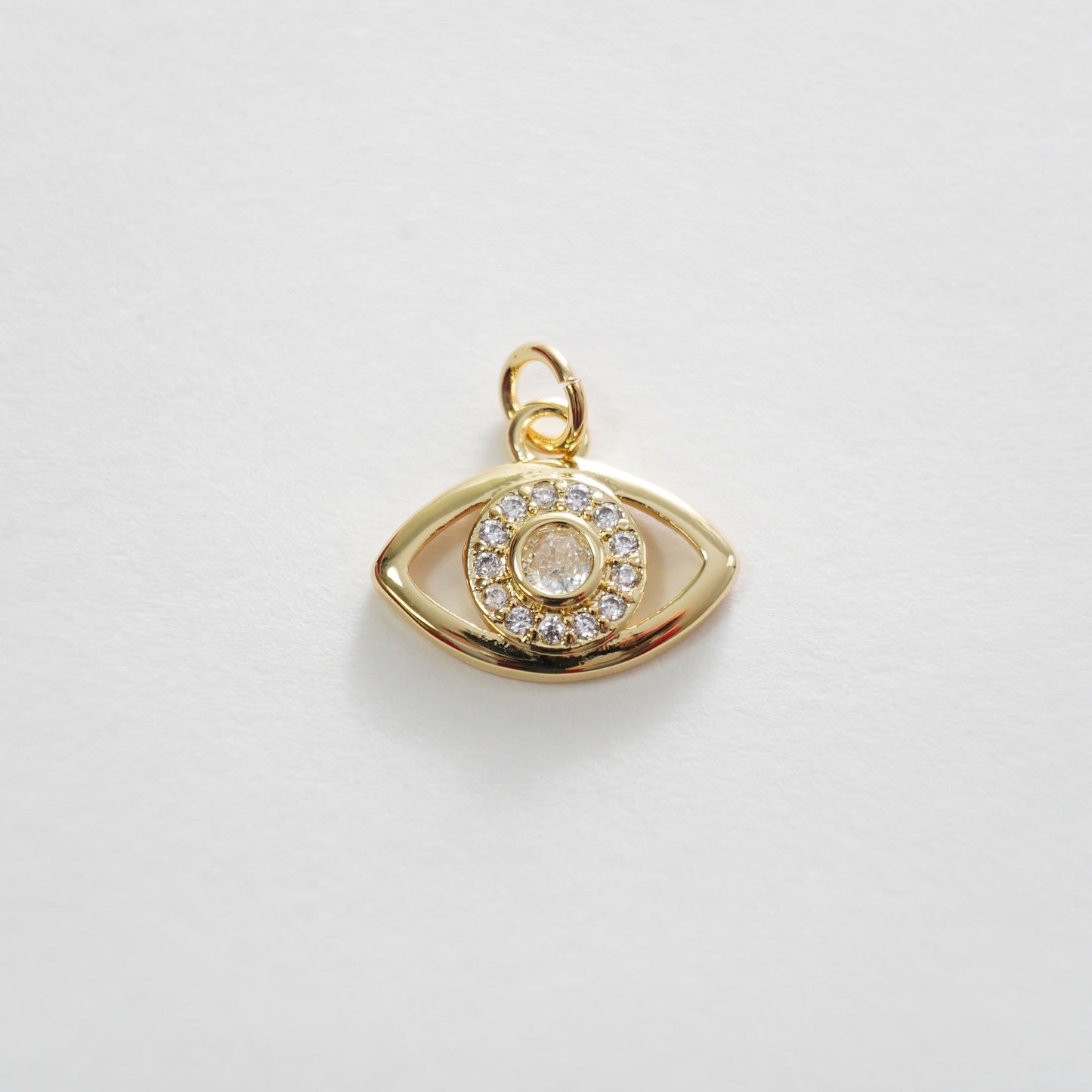 Gold Evil Eye Charms,18K Gold Filled Evil Eye Pendant,CZ Micro Pave Silver Evil Eye Charm Bracelet Necklace for DIY Jewelry Making Supply
