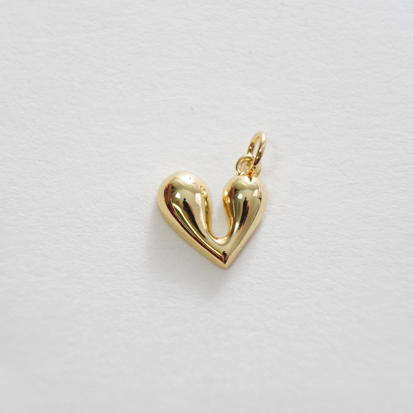 Gold Heart Charms,18K Gold Filled Heart Pendant,Heart Charm Bracelet Necklace for DIY Jewelry Making Supply