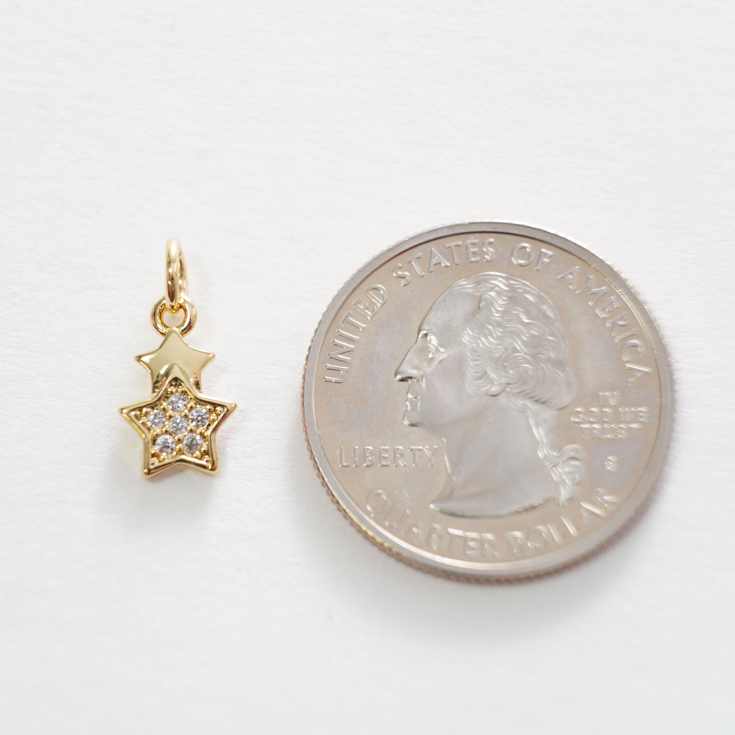 Gold Star Charms,18K Gold Filled CZ Micro Pave Star Pendant,Black Star Charm Bracelet Necklace for DIY Jewelry Making Supply