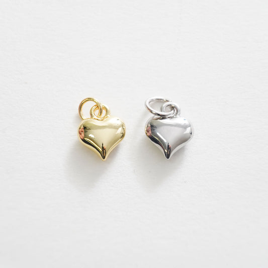 Gold Heart Charms,18K Gold Filled Heart Pendant,Heart Charm Bracelet Necklace for DIY Jewelry Making Supply