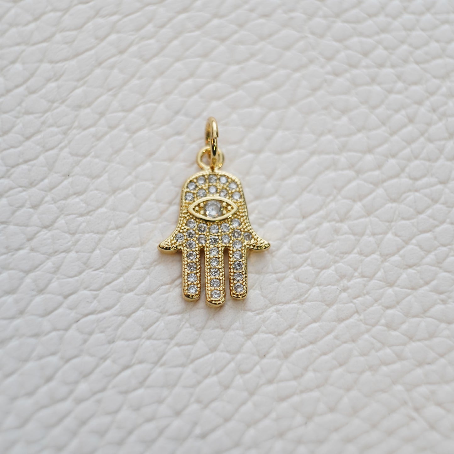 18K Gold Filled Hamsa Hand Pendant,CZ Micro Pave Turquoise Hand Evill Eye Charm Necklace for DIY Jewelry Making Supply