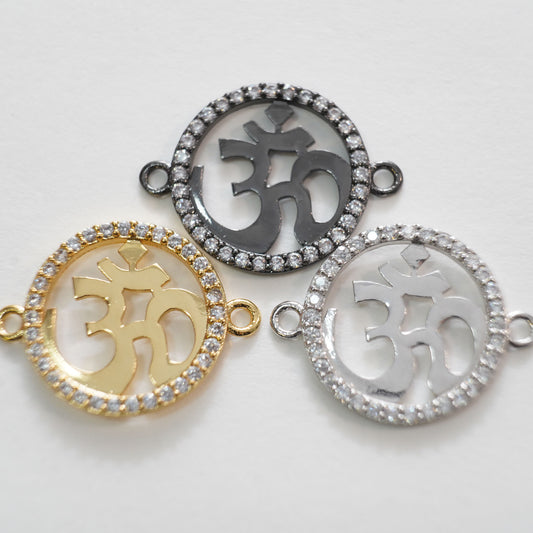 Gold Round Connector Charms,18K Gold Filled Color Round Pendant,Round Charm Bracelet Necklace for DIY Jewelry Making Supply