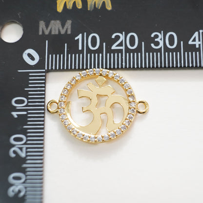 Gold Round Connector Charms,18K Gold Filled Color Round Pendant,Round Charm Bracelet Necklace for DIY Jewelry Making Supply