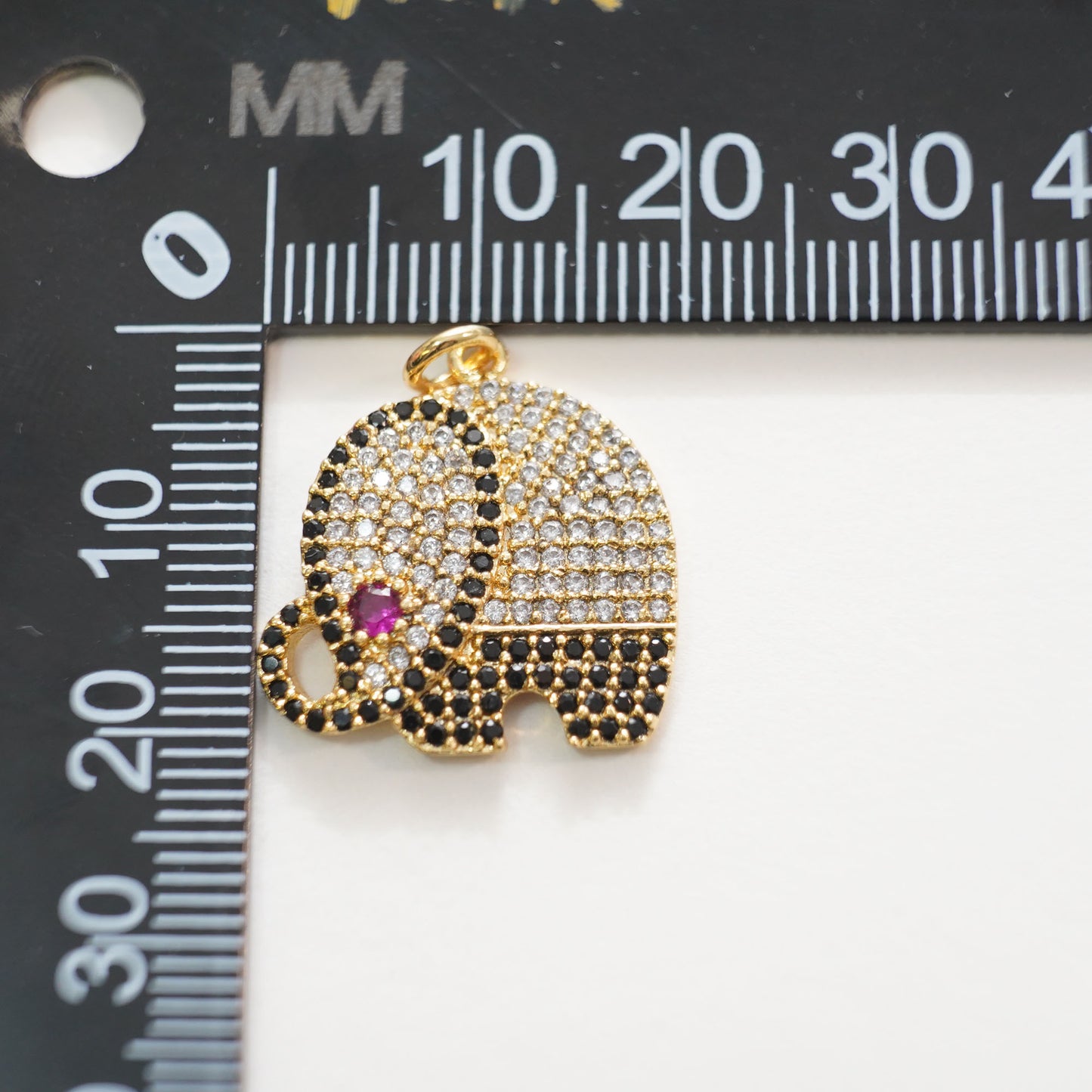 Gold Elephant Charms,18K Gold Filled CZ Elephant Pendant,Elephant Charm Bracelet Necklace for DIY Jewelry Making Supply