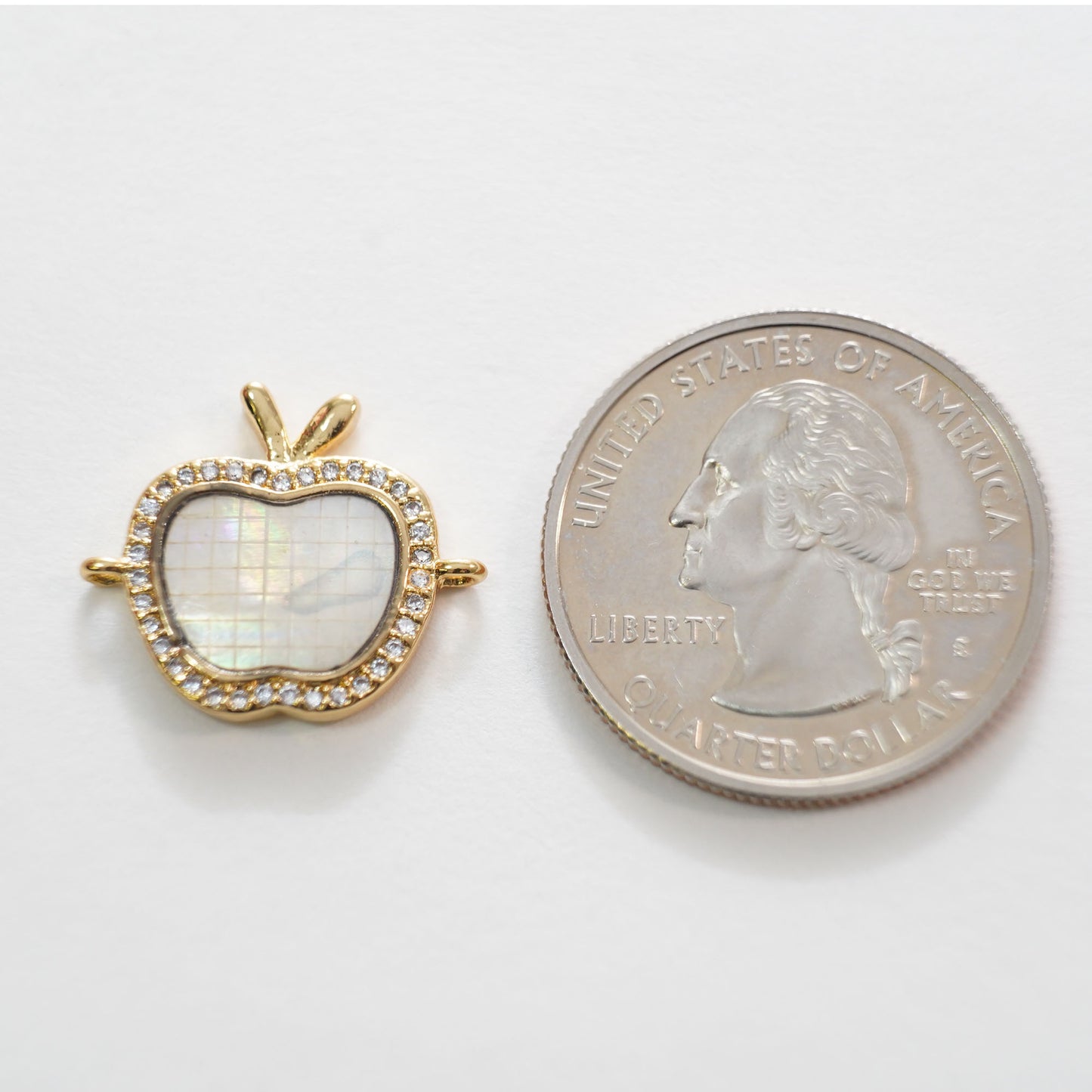 Gold apple Connector Charms,18K Gold Filled Shell apple Pendant Bracelet Necklace for DIY Jewelry Making Supply