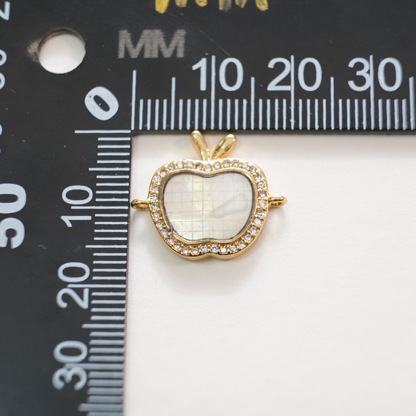 Gold apple Connector Charms,18K Gold Filled Shell apple Pendant Bracelet Necklace for DIY Jewelry Making Supply