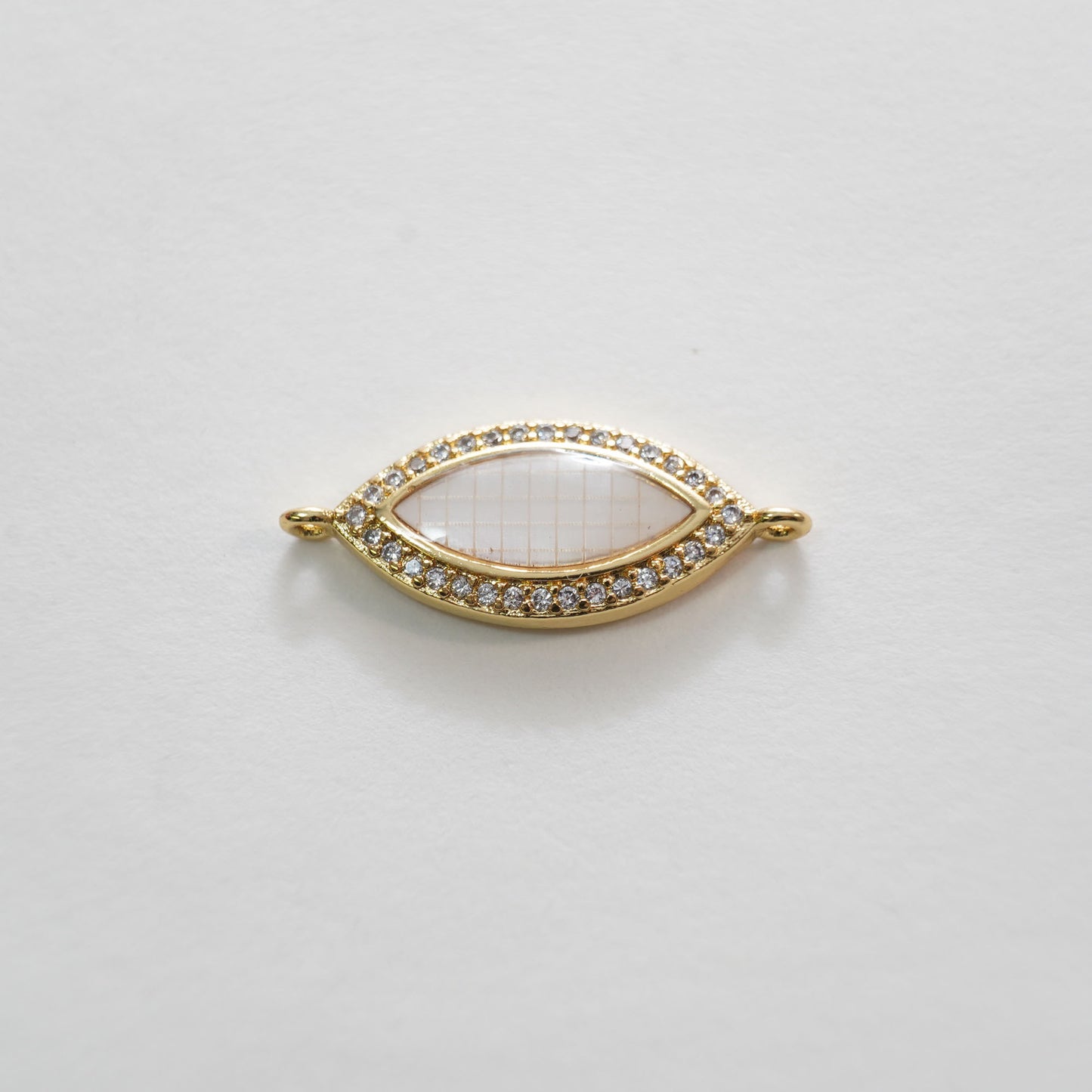 Gold Oval Connector Charms,18K Gold Filled CZ Oval Pendant,Oval Charm Bracelet Necklace for DIY Jewelry Making Supply