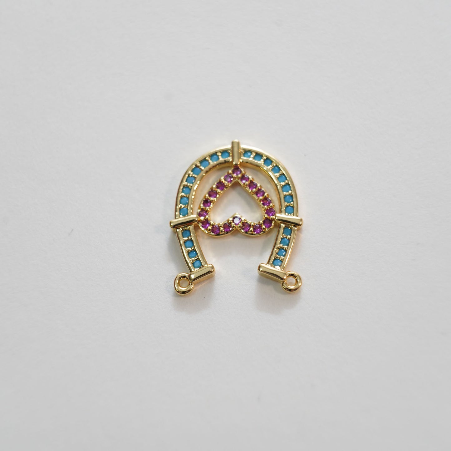 Gold Heart Connector Charms,18K Gold Filled Heart Pendant,Heart Charm Bracelet Necklace for DIY Jewelry Making Supply
