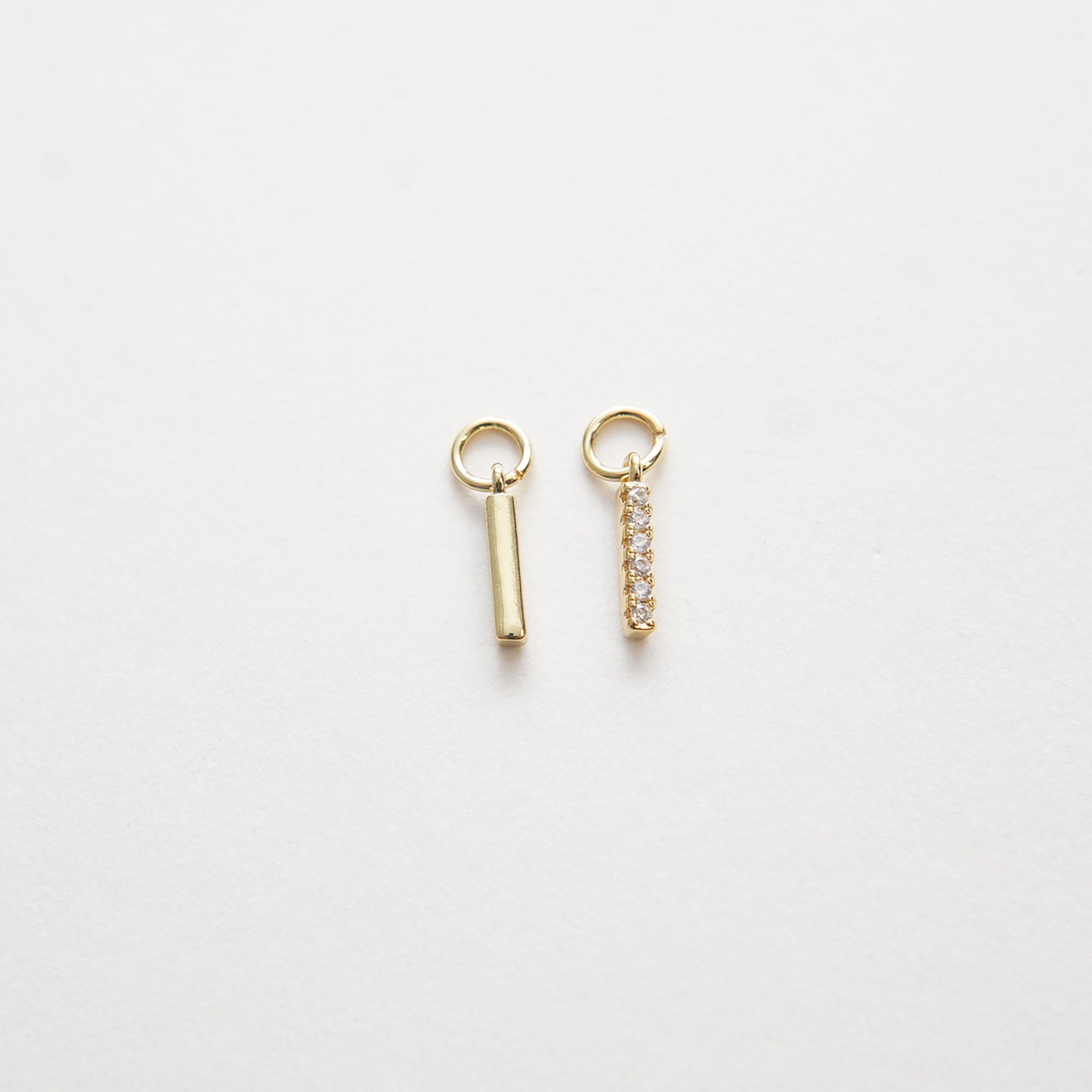 Gold Strip Charms,18K Gold Filled Bar Pendant,Geometry Silver Bar Charm Bracelet Necklace for DIY Jewelry Making Supply