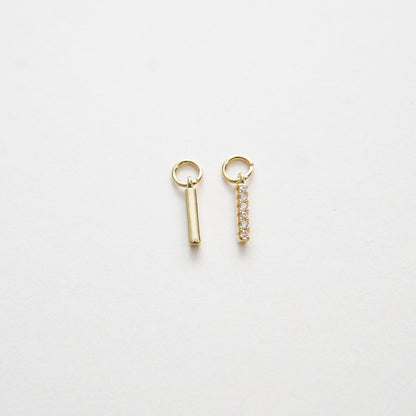Gold Strip Charms,18K Gold Filled Bar Pendant,Geometry Silver Bar Charm Bracelet Necklace for DIY Jewelry Making Supply