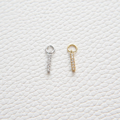 Gold Strip Charms,18K Gold Filled Bar Pendant,Geometry Silver Bar Charm Bracelet Necklace for DIY Jewelry Making Supply