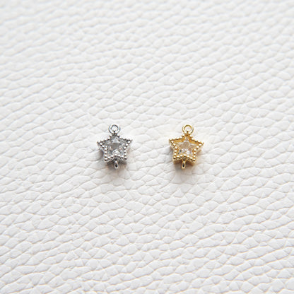 Gold Star Charms,18K Gold Filled Star Pendant,Silver Star Charm Bracelet Necklace for DIY Jewelry Making Supply