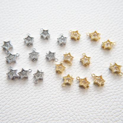 Gold Star Charms,18K Gold Filled Star Pendant,Silver Star Charm Bracelet Necklace for DIY Jewelry Making Supply