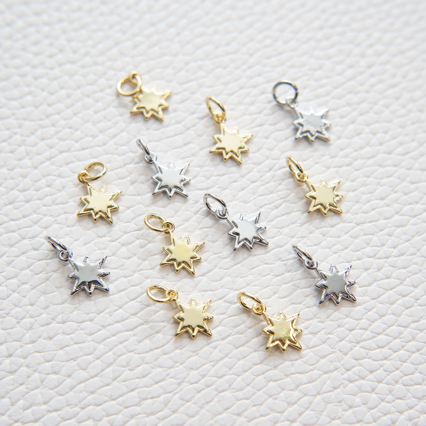 18K Gold Filled Star Pendant, Star Charm Bracelet Necklace for DIY Jewelry Making Supply