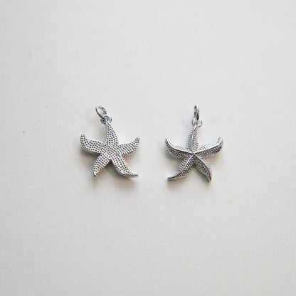 Gold Starfish Charms,18K Gold Filled Sea star Pendant,Starfish Charm Bracelet Necklace for DIY Jewelry Making Supply
