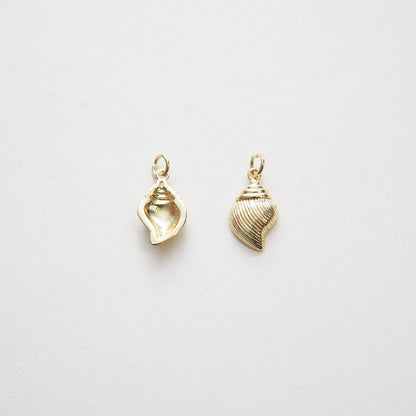 Gold Conch Charms,18K Gold Filled Conch Shell Pendant,Silver Conch Shell Charm Bracelet Necklace for DIY Jewelry Making Supply