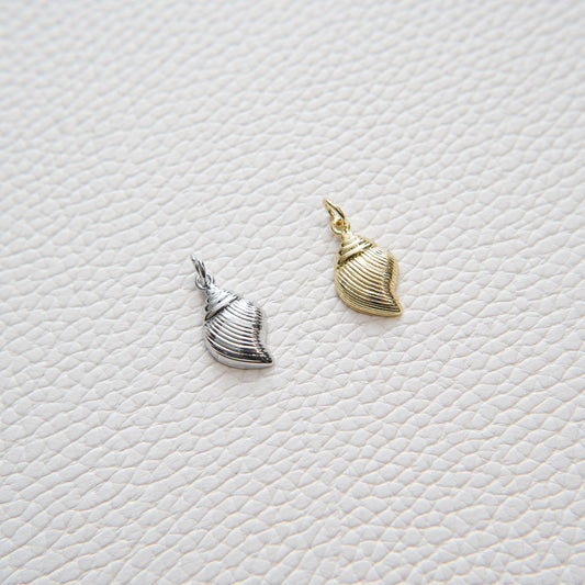 Gold Conch Charms,18K Gold Filled Conch Shell Pendant,Silver Conch Shell Charm Bracelet Necklace for DIY Jewelry Making Supply