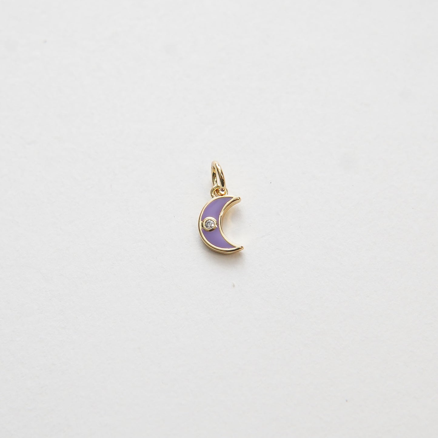 Gold Moon Charms,18K Gold Filled Enamel Moon Pendant,Celestial Charm Bracelet Necklace for DIY Jewelry Making Supply