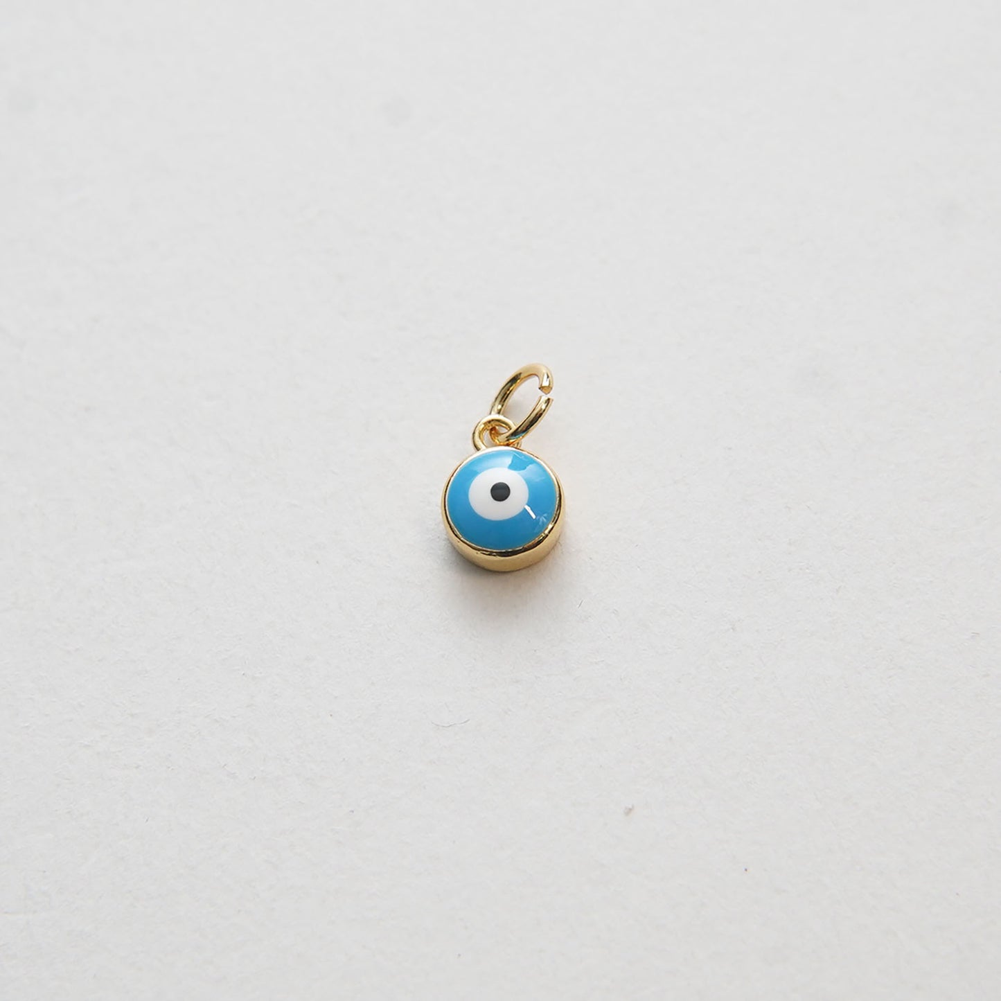 Gold Tiny Blue Evil Eye Charms,18K Gold Filled Evil Eye Pendant,Evil Eye Protect Charm Bracelet Necklace for DIY Jewelry Making Supply 7mm