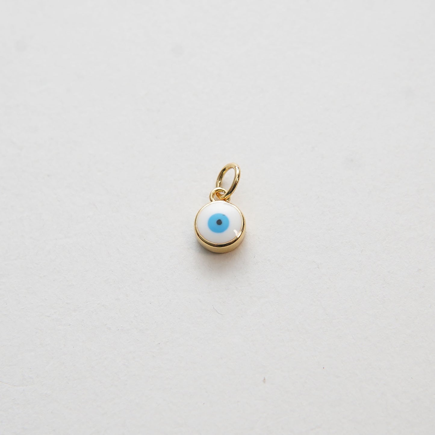 Gold Tiny Blue Evil Eye Charms,18K Gold Filled Evil Eye Pendant,Evil Eye Protect Charm Bracelet Necklace for DIY Jewelry Making Supply 7mm