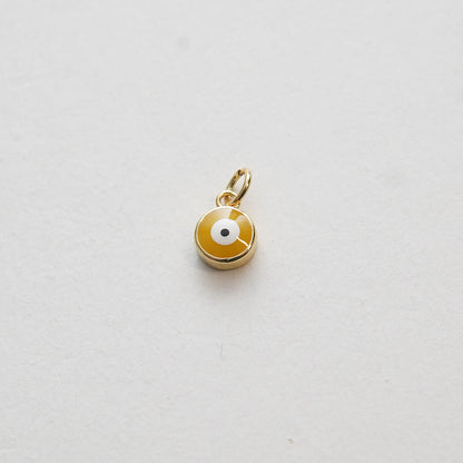 Gold Tiny Blue Evil Eye Charms,18K Gold Filled Evil Eye Pendant,Evil Eye Protect Charm Bracelet Necklace for DIY Jewelry Making Supply 7mm