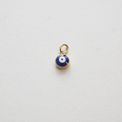 Gold Tiny Blue Evil Eye Charms,18K Gold Filled Evil Eye Pendant,Evil Eye Protect Charm Bracelet Necklace for DIY Jewelry Making Supply 7mm