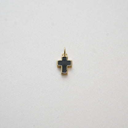 Gold Cross Charms,18K Gold Filled Enamel Cross Pendant,Cross Charm Bracelet Necklace for DIY Jewelry Making Supply