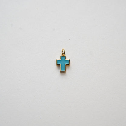 Gold Cross Charms,18K Gold Filled Enamel Cross Pendant,Cross Charm Bracelet Necklace for DIY Jewelry Making Supply