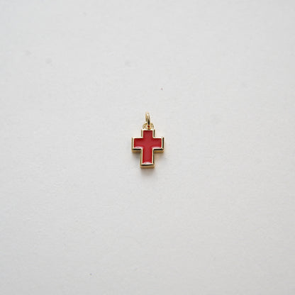 Gold Cross Charms,18K Gold Filled Enamel Cross Pendant,Cross Charm Bracelet Necklace for DIY Jewelry Making Supply