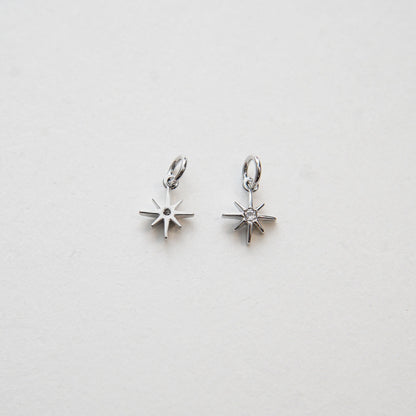 Gold Star Charms,18K Gold Filled Starburst Pendant,North Star Charm Bracelet Necklace for DIY Jewelry Making Supply