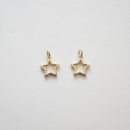 Gold Star Charms,18K Gold Filled Star Pendant,Silver Star Charm Bracelet Necklace for DIY Jewelry Making Supply