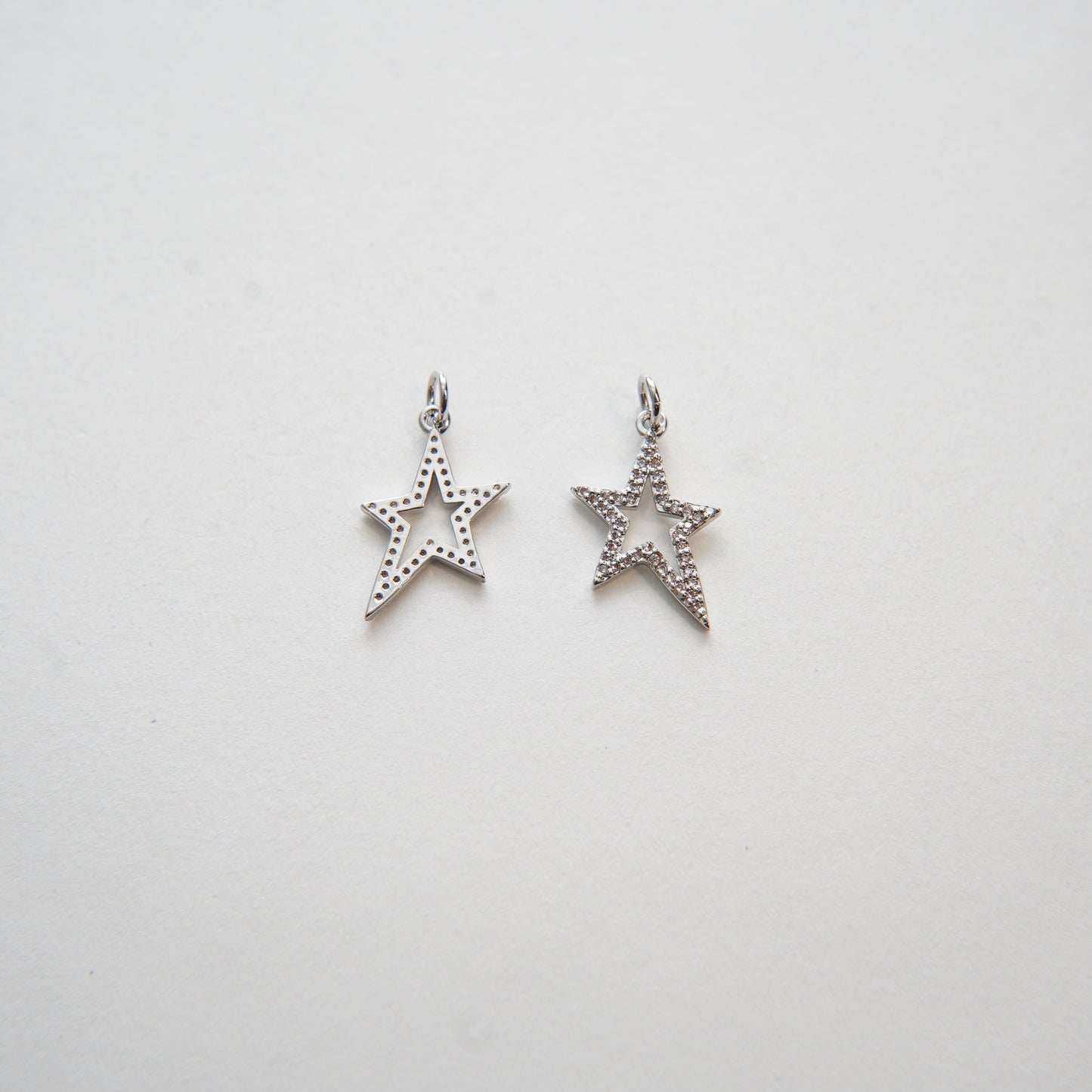 Gold Star Charms,18K Gold Filled CZ Micro Pave Star Pendant,Silver Star Charm Bracelet Necklace for DIY Jewelry Making Supply