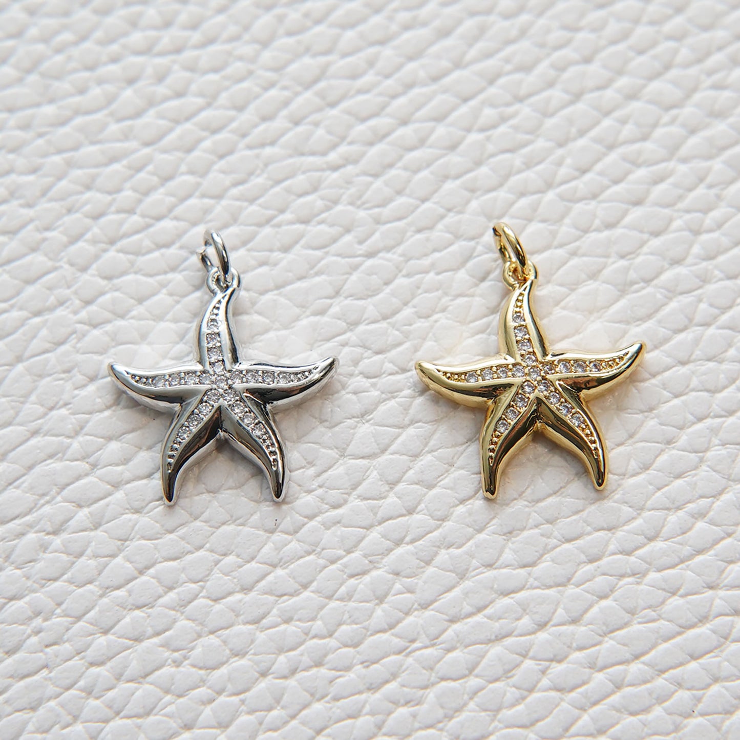 Gold Starfish Charms,18K Gold Filled Sea star Pendant,Starfish Charm Bracelet Necklace for DIY Jewelry Making Supply