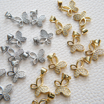 Gold Butterfly Charms,18K Gold Filled Butterfly Pendant,Silver Butterfly Charm Bracelet Necklace for DIY Jewelry Making Supply