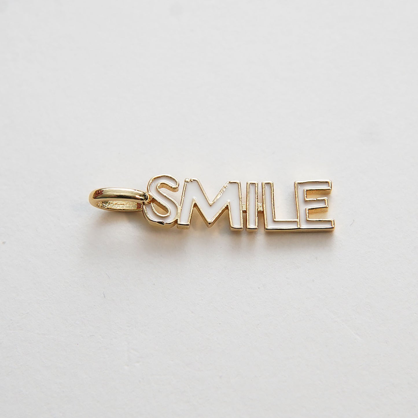 Gold Smile Charms,18K Gold Filled Enamel Smile Pendant,Smile Charm Bracelet Necklace for DIY Jewelry Making Supply