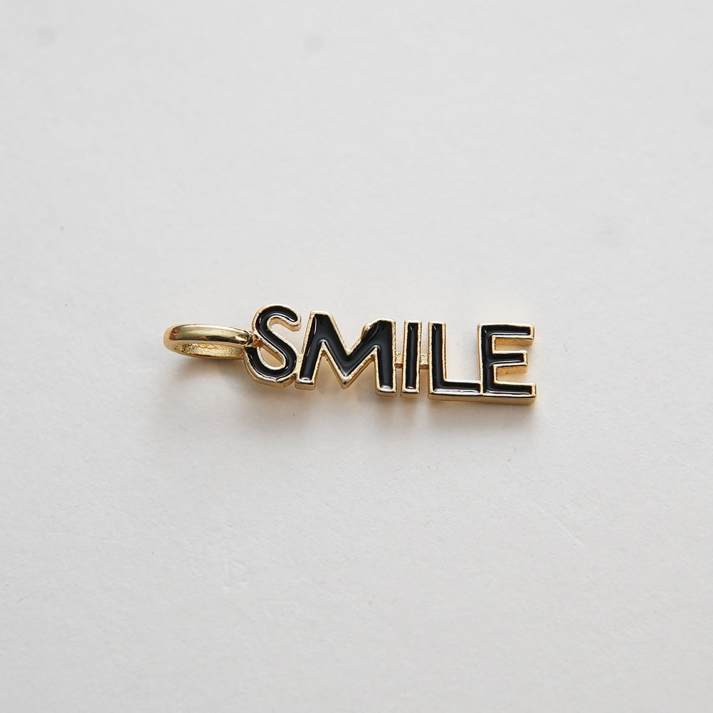 Gold Smile Charms,18K Gold Filled Enamel Smile Pendant,Smile Charm Bracelet Necklace for DIY Jewelry Making Supply