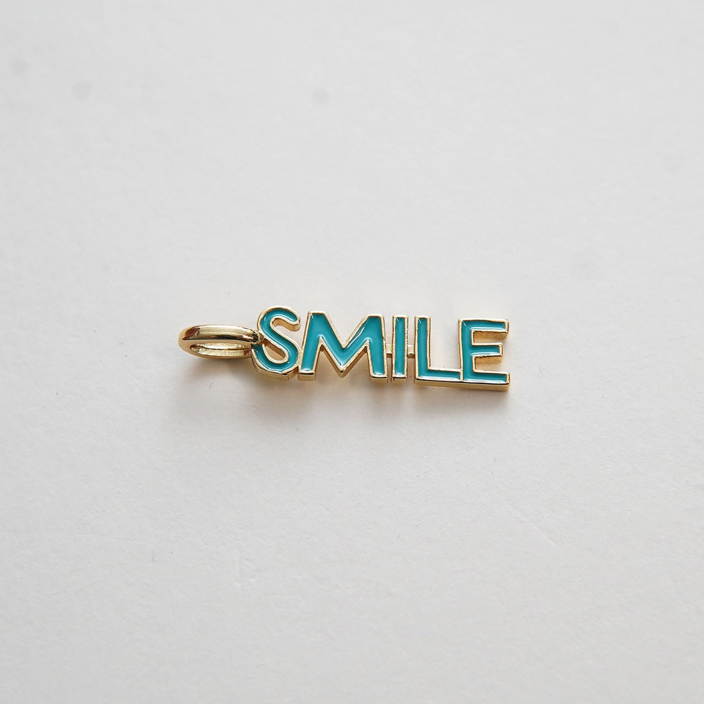 Gold Smile Charms,18K Gold Filled Enamel Smile Pendant,Smile Charm Bracelet Necklace for DIY Jewelry Making Supply