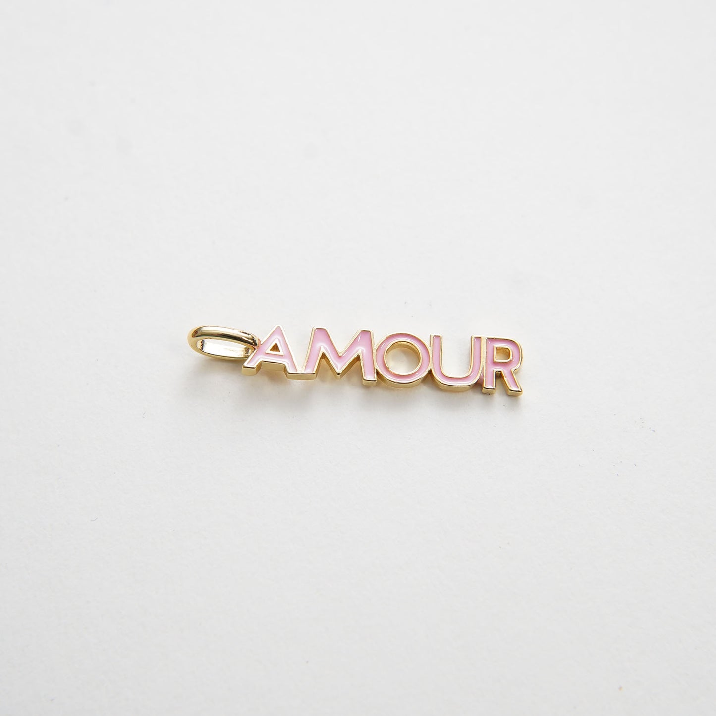 Gold "Amour" Charms,18K Gold Filled Enamel Amour Pendant,Amour Charms Bracelet Necklace for DIY Jewelry Making Supply (6x36mm)