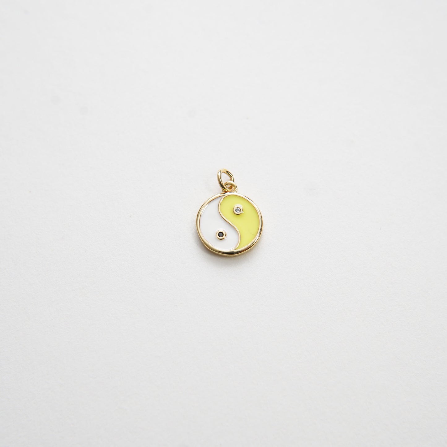 Gold Yin Yang Charms,18K Gold Filled Round Pendant,Enamel Yin Yang Charm Bracelet Necklace for DIY Jewelry Making Supply