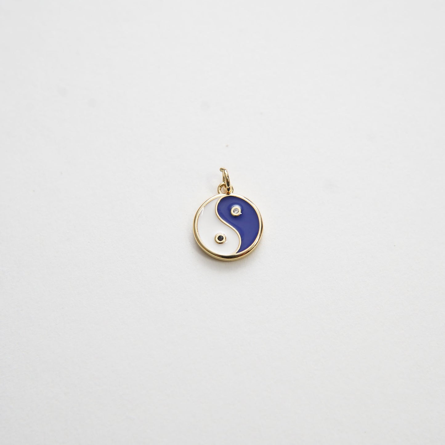 Gold Yin Yang Charms,18K Gold Filled Round Pendant,Enamel Yin Yang Charm Bracelet Necklace for DIY Jewelry Making Supply