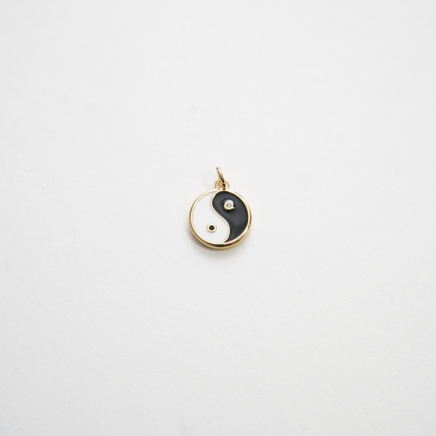 Gold Yin Yang Charms,18K Gold Filled Round Pendant,Enamel Yin Yang Charm Bracelet Necklace for DIY Jewelry Making Supply