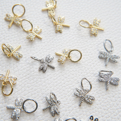 Gold Dragonfly Charms,18K Gold Filled Dragonfly Pendant,Silver Dragonfly Charm Bracelet Necklace for DIY Jewelry Making Supply