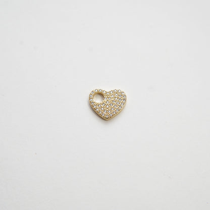 Gold Heart Charms,18K Gold Filled Heart Pendant,Heart Charm Bracelet Necklace for DIY Jewelry Making Supply