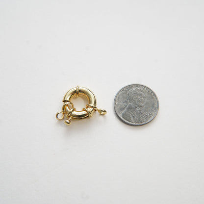 24K Gold Filled Sailor Clasp, Large Spring Ring Include Loops for Necklace Bracelet Finding