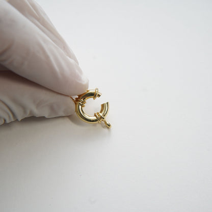 24K Gold Filled Sailor Clasp, Large Spring Ring Include Loops for Necklace Bracelet Finding