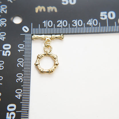 18K Gold Toggle Clasp, Gold OT Clasp Fancy Design OT Clasp Bulk Supply for Bracelet Necklace Component