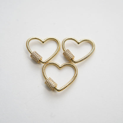 18K Gold Filled Heart Carabiner Clasp,Buckle Clasp,Carabiner Screw Clasp,Turnbuckle,for DIY Jewelry