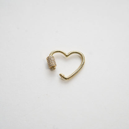 18K Gold Filled Heart Carabiner Clasp,Buckle Clasp,Carabiner Screw Clasp,Turnbuckle,for DIY Jewelry